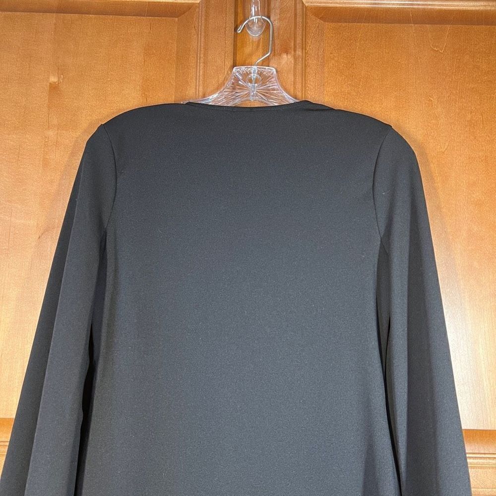 River Island London Black Cape Split Sleeve Bodycon Mini Dress Size US 8 UK 12 - Picture 6 of 11